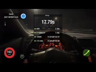 Infiniti fx35 (280 hp) 0-200 acceleration (разгон)