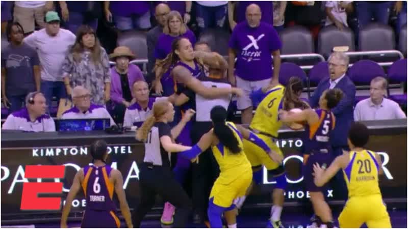 Brittney Griner, Diana Taurasi among 6 ejected after Mercury and Wings scuffle, WNBA