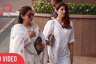 Twinkle Khanna and  Dimple Kapadia at Aishwariya Rai Father Krishnaraj Rai Prayer Meet