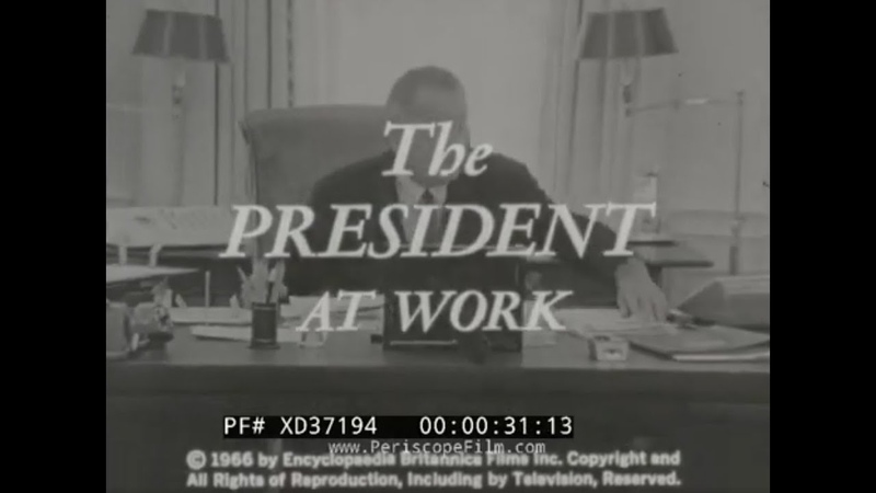 THE PRESIDENT AT WORK 1966 PORTRAIT OF LYNDON B. JOHNSON IN THE WHITE HOUSE VIETNAM WAR