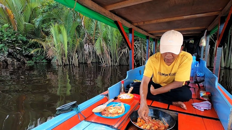 mancing langsung masak udang goreng oseng mentega di