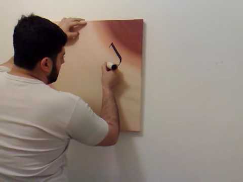 Free style Arabic calligraphy on a canvas clip