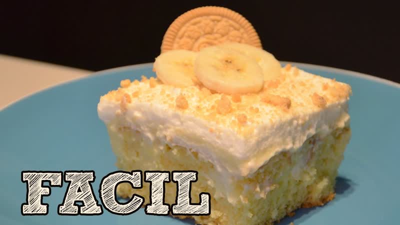 Pastel de pudín de banana FACIL, Banana pudding poke cake, Como hacer un pastel, Recetas