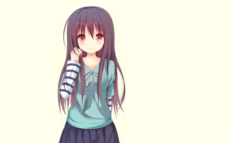 Cute anime girl with long hair