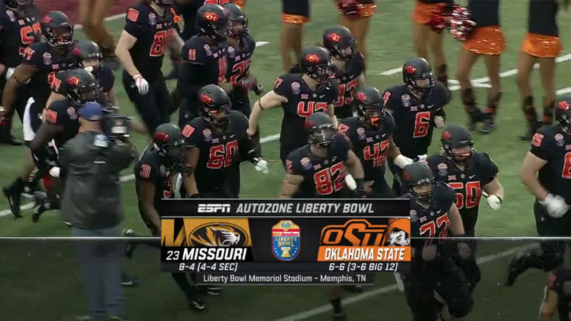 NCAAF 2018, Liberty Bowl, (23) Missouri Tigers Oklahoma State Cowboys, 1 H,