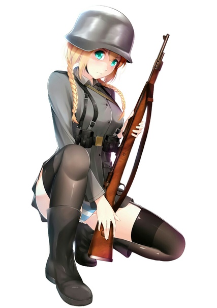 Anime girl military uniform