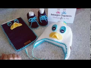 Vakvaklı (ördek figürlü) örgü bebek atkı bere takımımı sizin için anlatıyorum