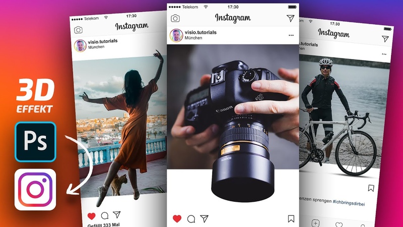 Instagram 3 D Foto Effekt Photoshop Tutorial + 16 PSD Vorlagen Generator deutsch