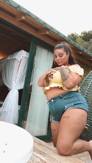 Outdoor belly chubby watching