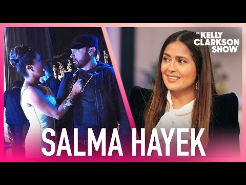 Salma Hayek Was So Excited Meeting Eminem At The Oscars She Spit Water On