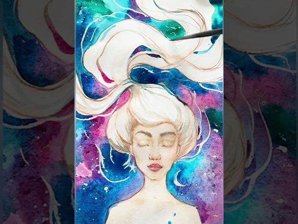Cosmic beauty watercolour