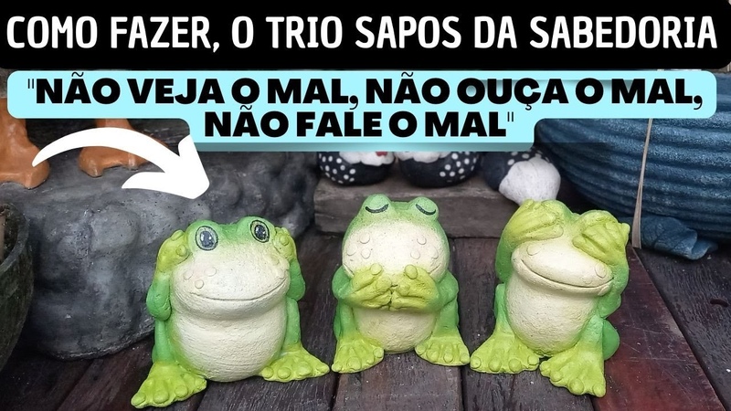 TRIO SAPINHOS DA SABEDORIA FEITOS DE CIMENTO E ISOPOR PARA ENFEITAR SEU