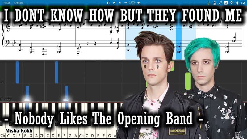 I DONT KNOW HOW BUT THEY FOUND ME Nobody Likes The Opening Band Piano Tutorial, MIDI