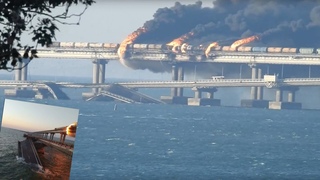 Взорвали Крымский мост фурой со взрывчаткой. Погиб водитель. Предварительная версия.